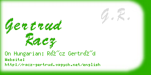 gertrud racz business card